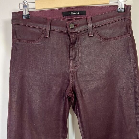 J BRAND Women’s Lacquered Coated Super Skinny Jeans Purple Size 28 - Picture 4 of 10
